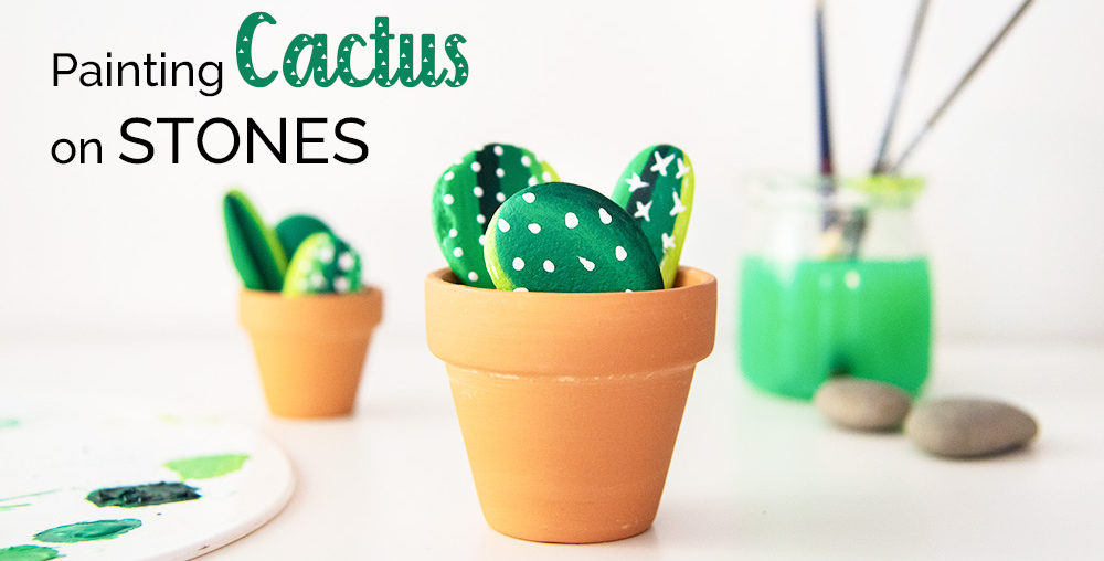 Painting Cactus on stones