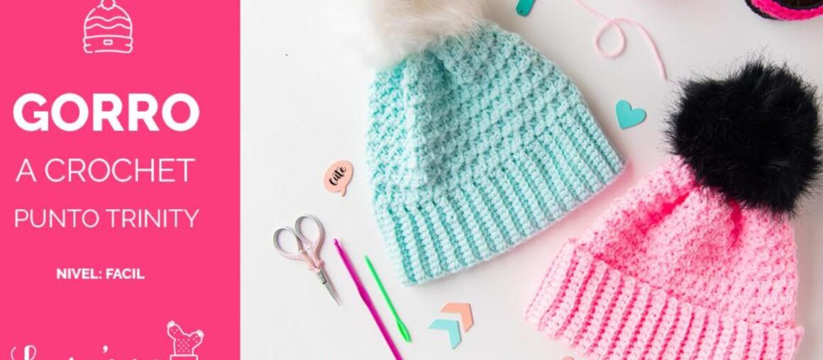 Tierno gorro para inverno a crochet