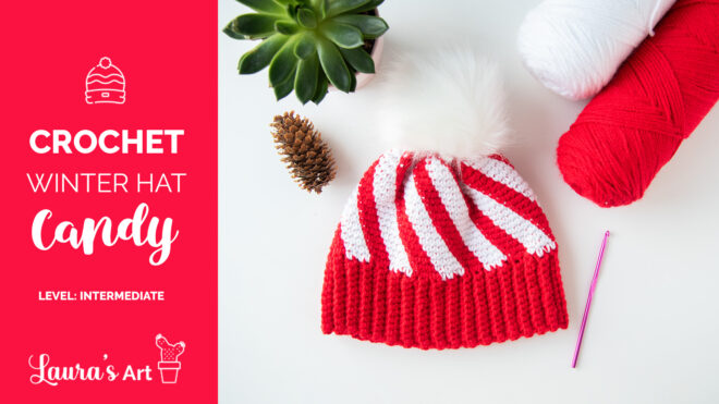 Crochet Winter Hat "Candy" - Tapestry Technique