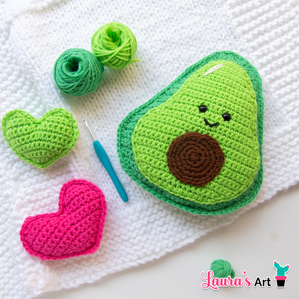 Mini Almohada de Aguacate a Crochet - Patrón Gratis