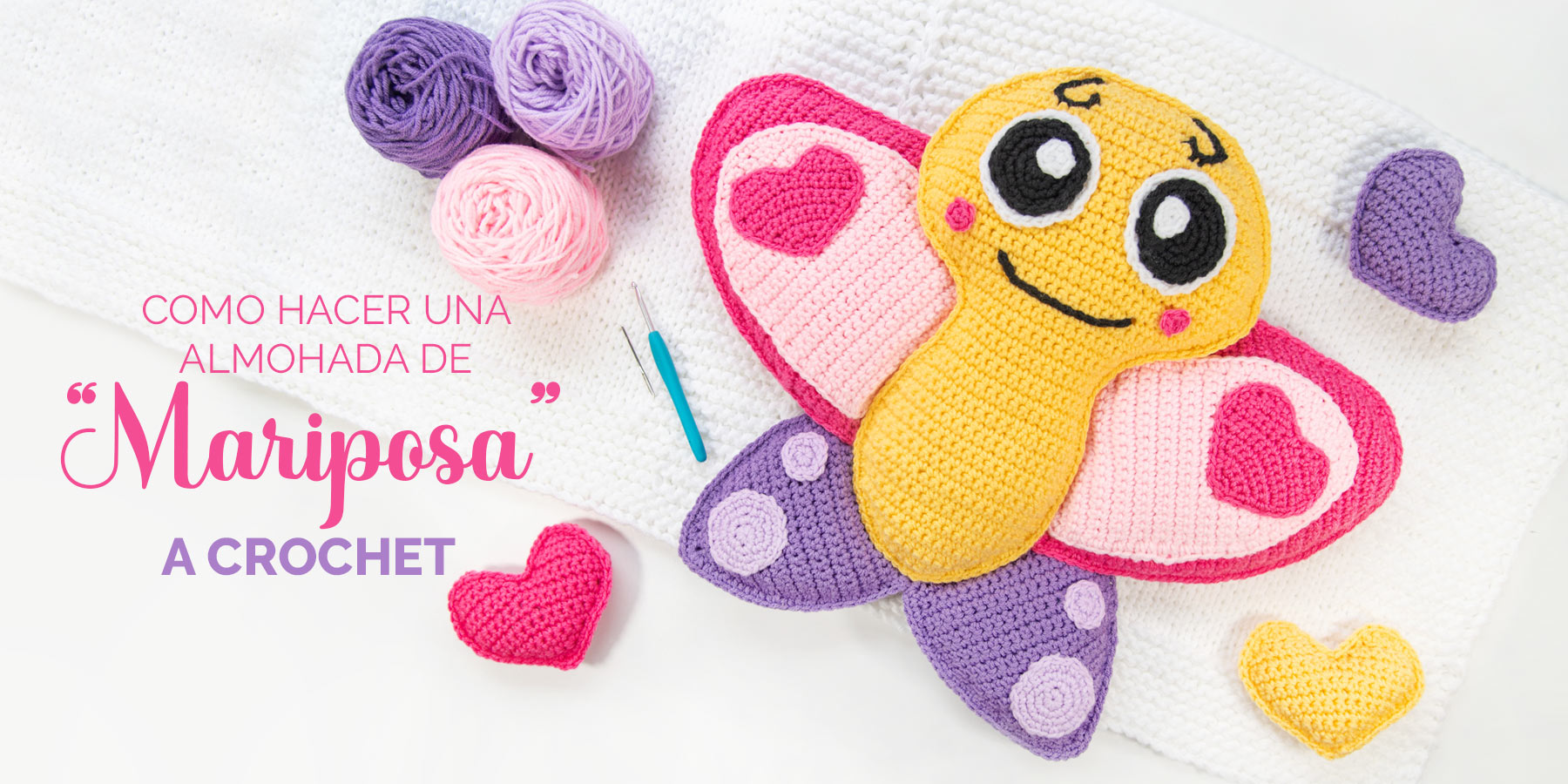 Como hacer una Almohada de Mariposa a Crochet - Patrón Escrito