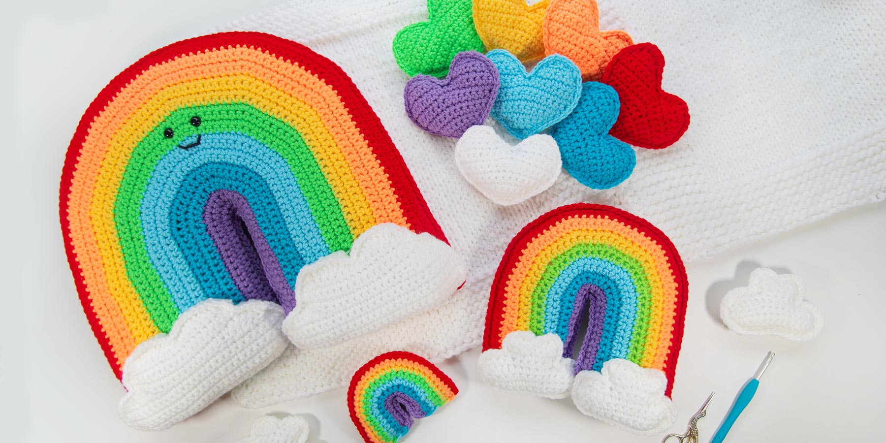 Handmade Punch Needle heart-shaped Key Chain - Canada