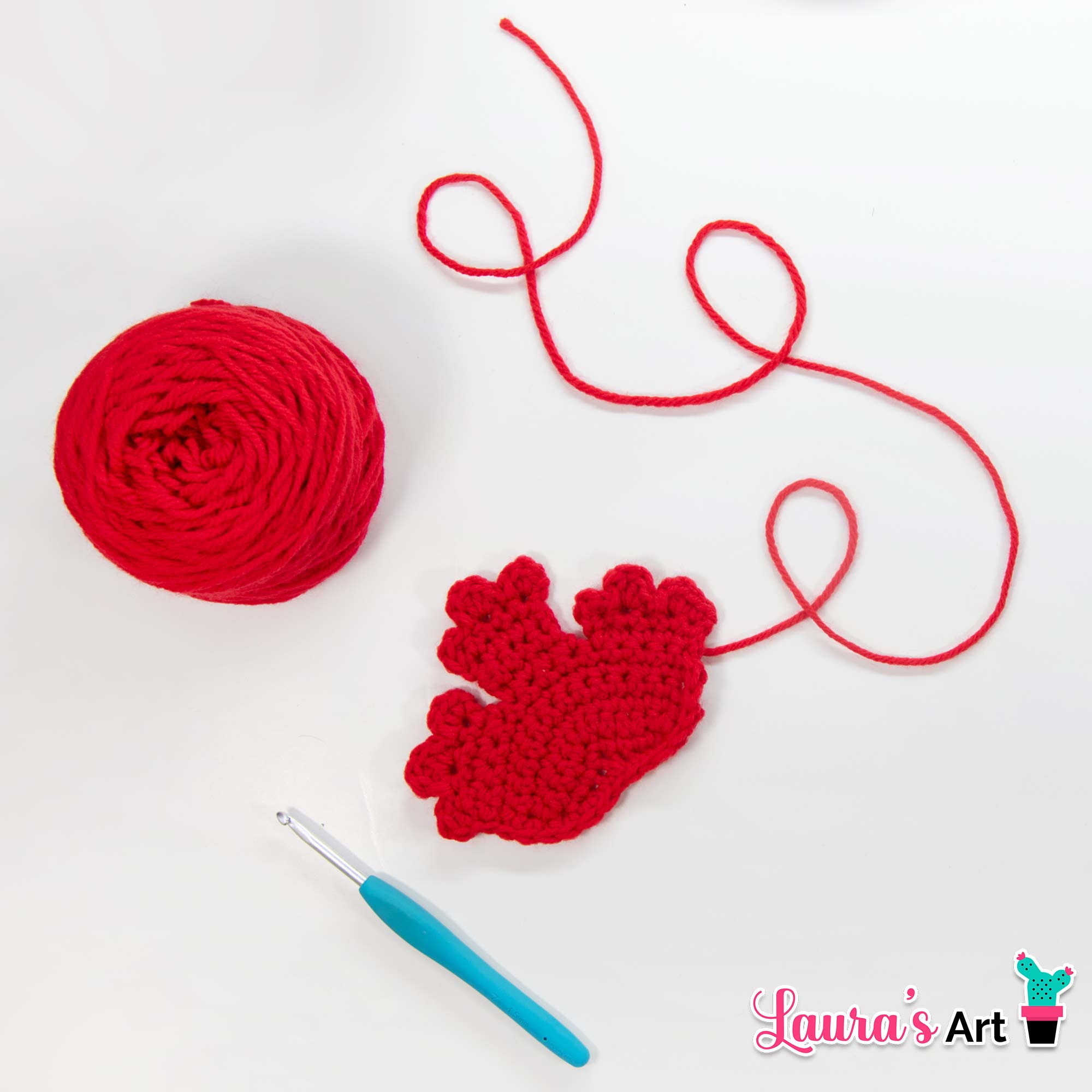 Canada Day crochet heart pillow