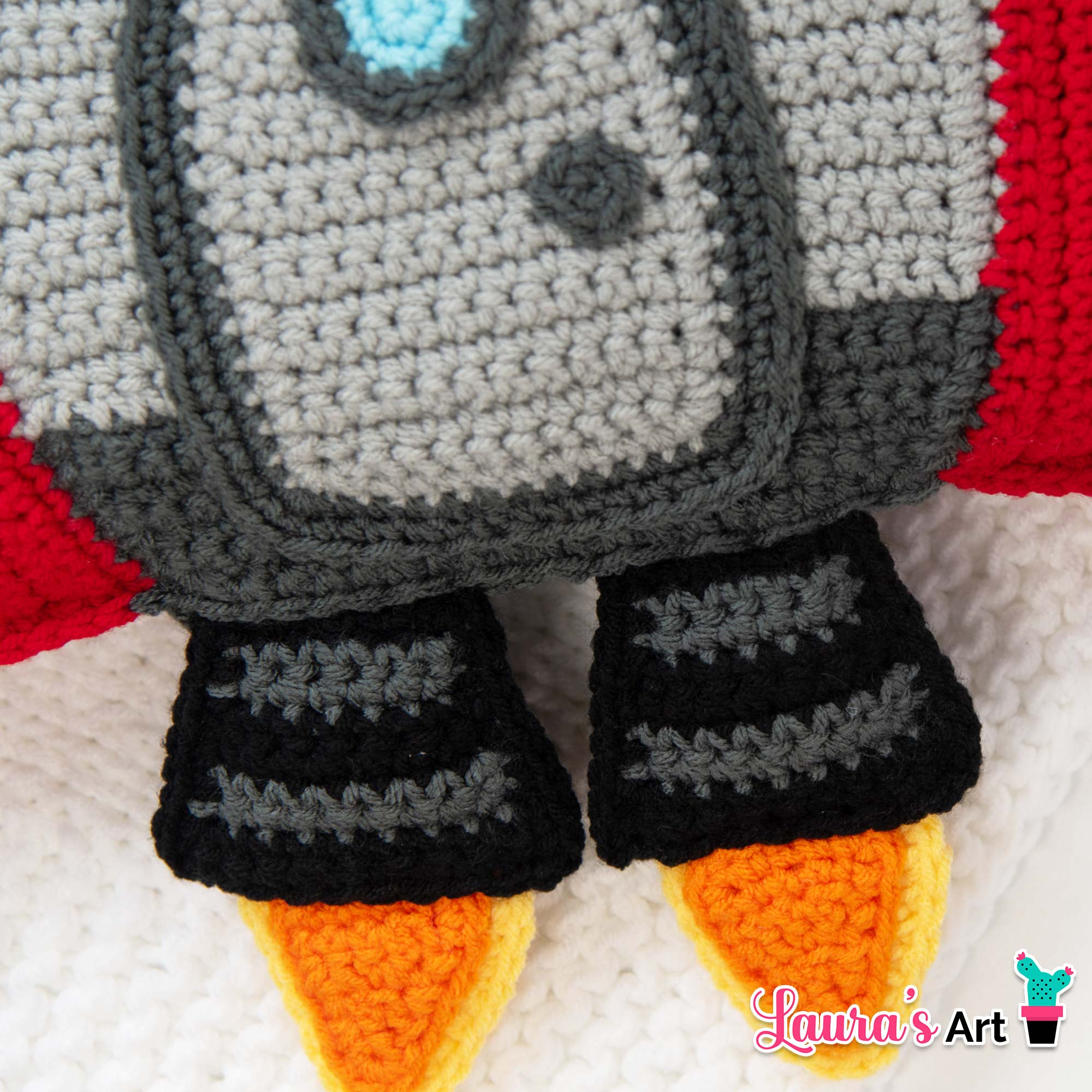 Almohada de Cohete espacial a crochet - Patron en Espanol