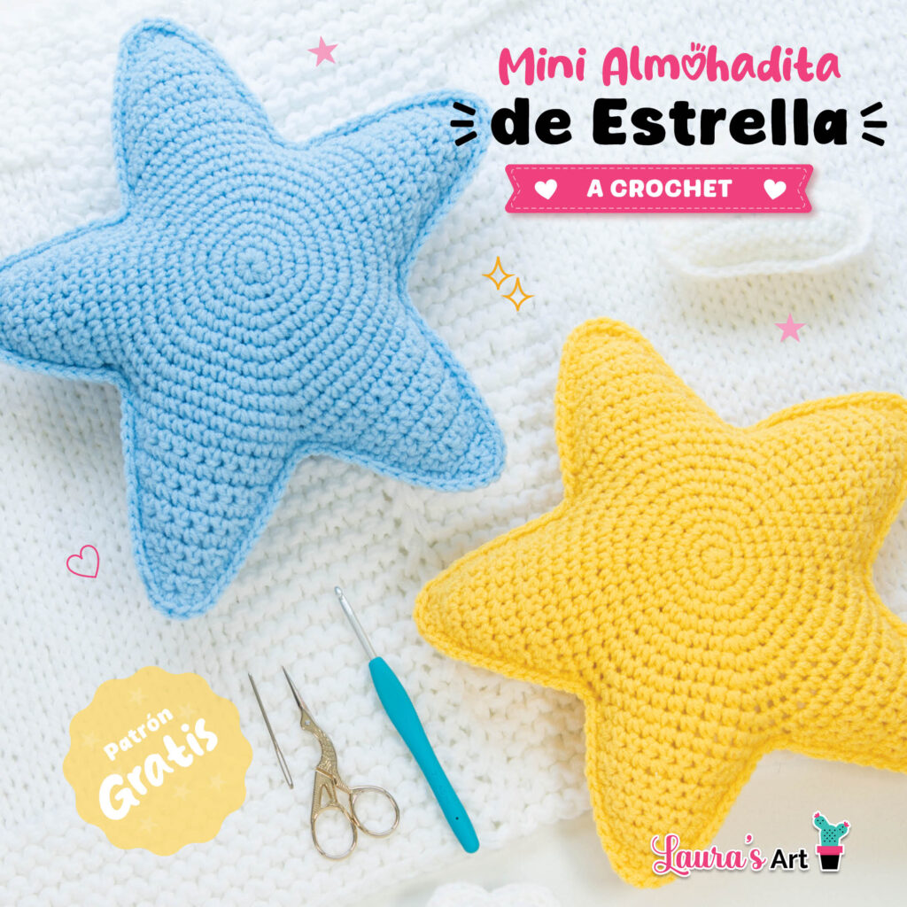 Mini Almohada de Estrella a crochet