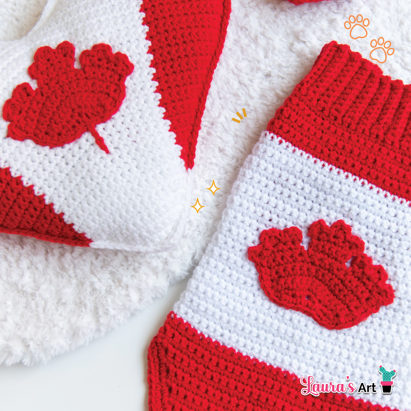 Crochet Go Canada Dog Sweater - Crochet Pattern